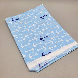 Anchor Print Cotton Fabric JoAnn Fabrics Lightweight Remnant Material 20 x 42